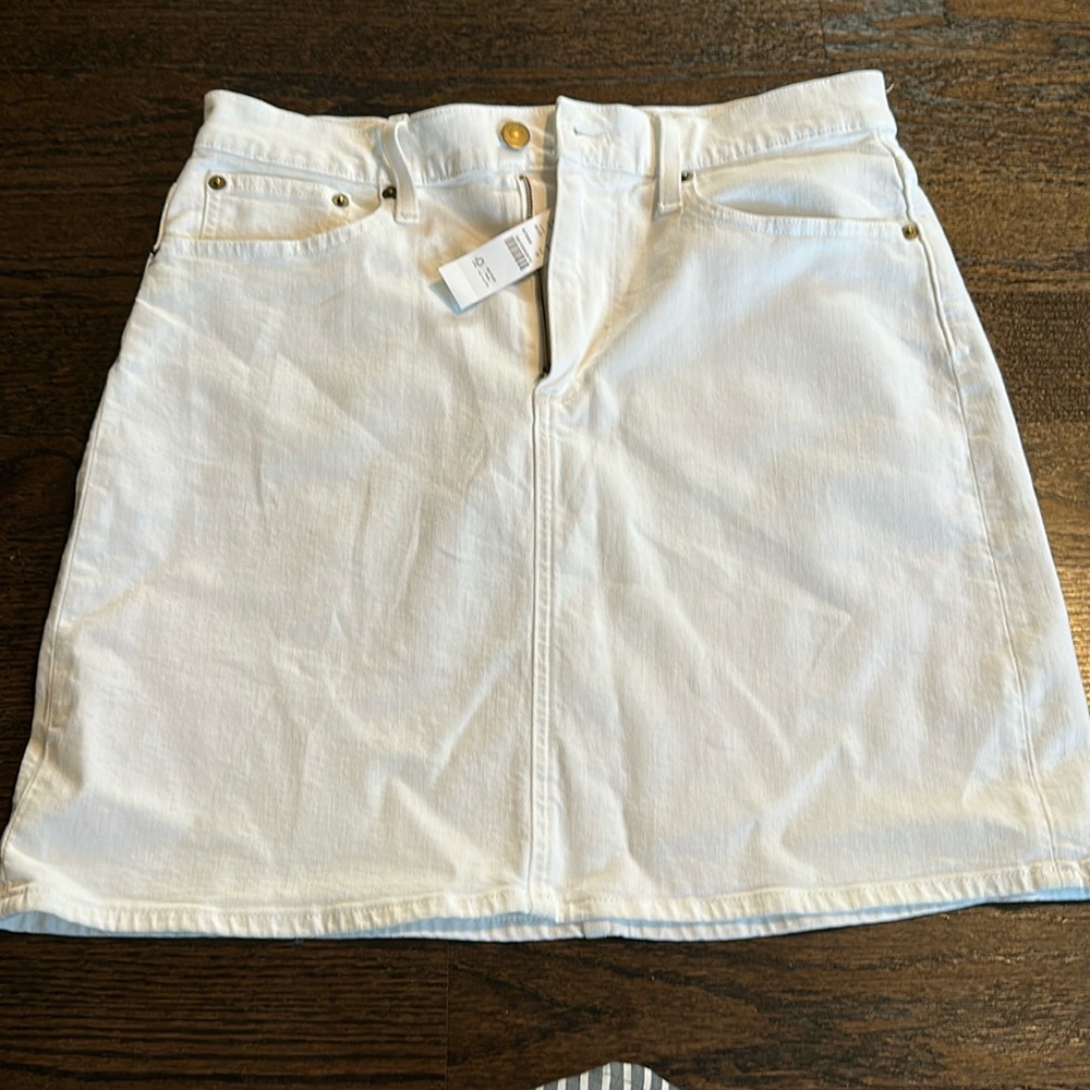 Jcrew white denim skirt 28
